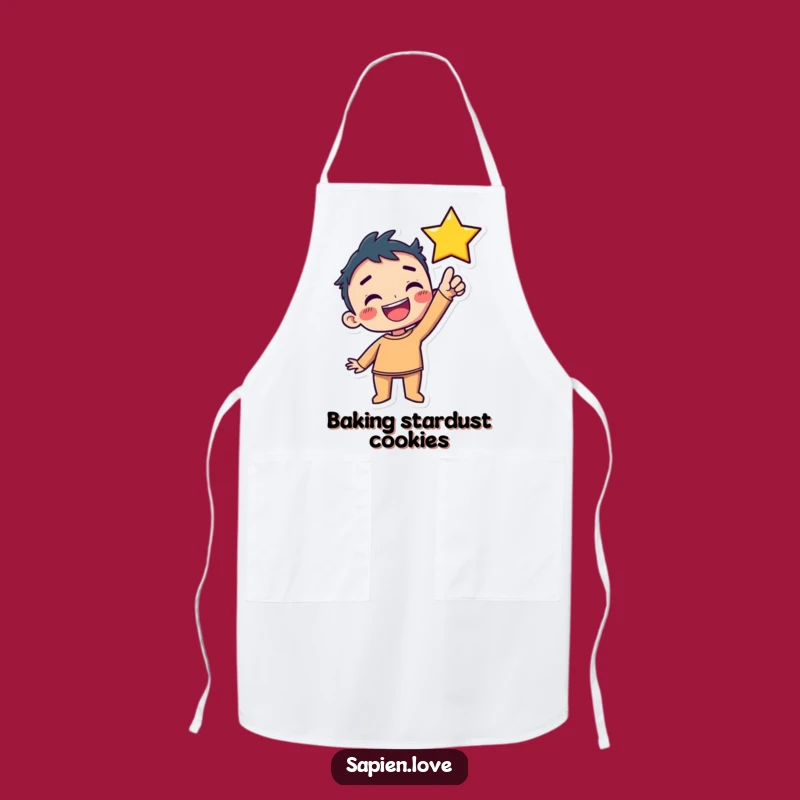 Funny Kawaii Chef's Star Apron: Delighted Cook's Humorous Kitchen Gift
