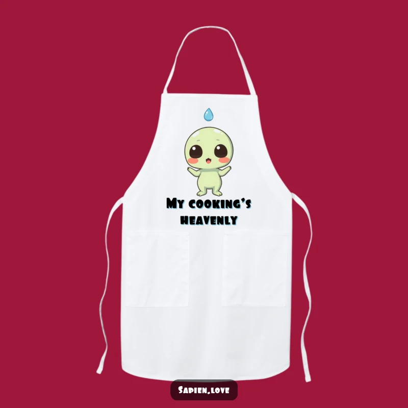 Funny Alien Raindrop Surprise Apron: Cook with Unexpected Glee