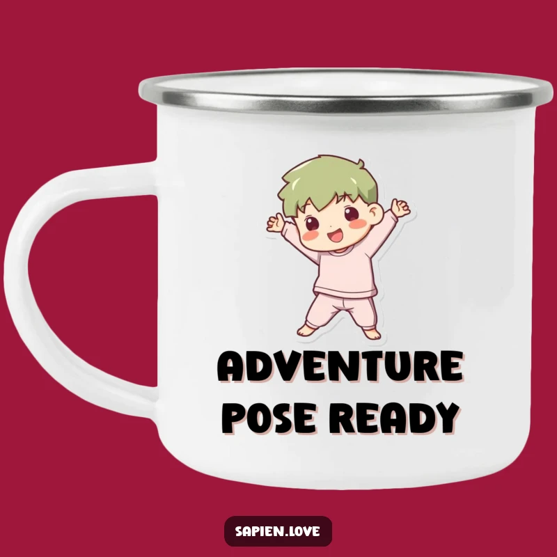 Funny Kawaii Pose Camper Mug: Playful Human's Dynamic Outdoor Gift