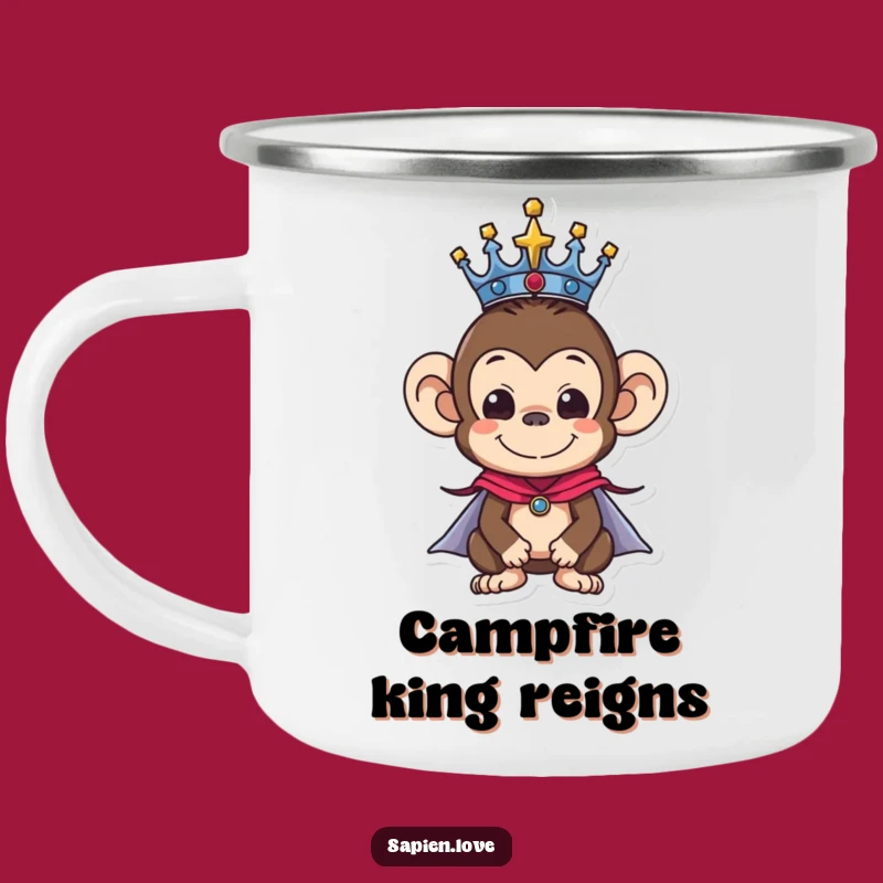 Funny Monkey King Camping Mug: Royal Primate Companion for Outdoor Feasts