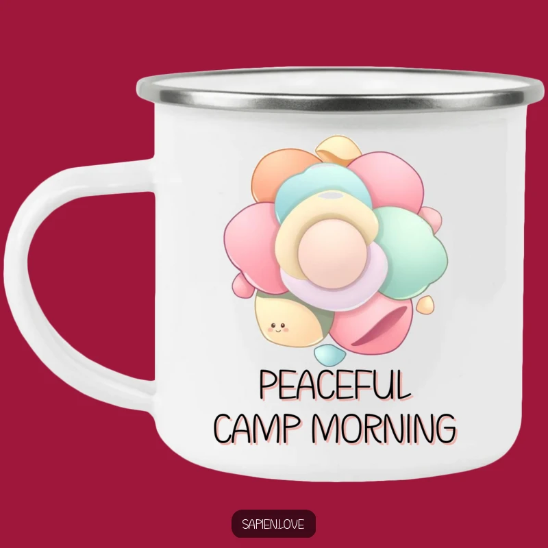 Funny Organic Flow Camping Mug: Floating Shapes, Outdoor Humorous Drinkware