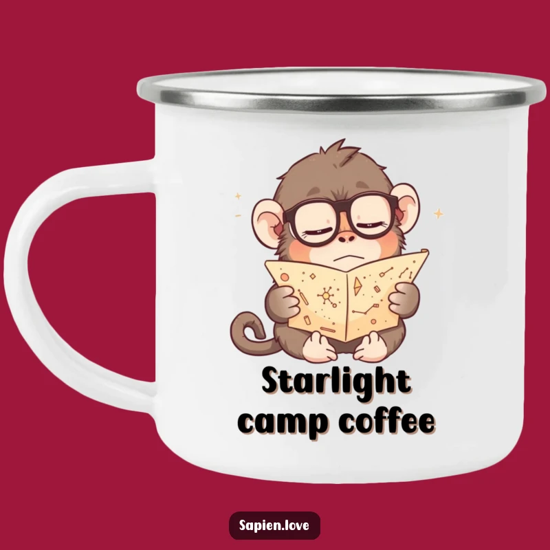 Funny Sleepy Ape Camping Mug: Stargazing Fuel for the Weary Explorer