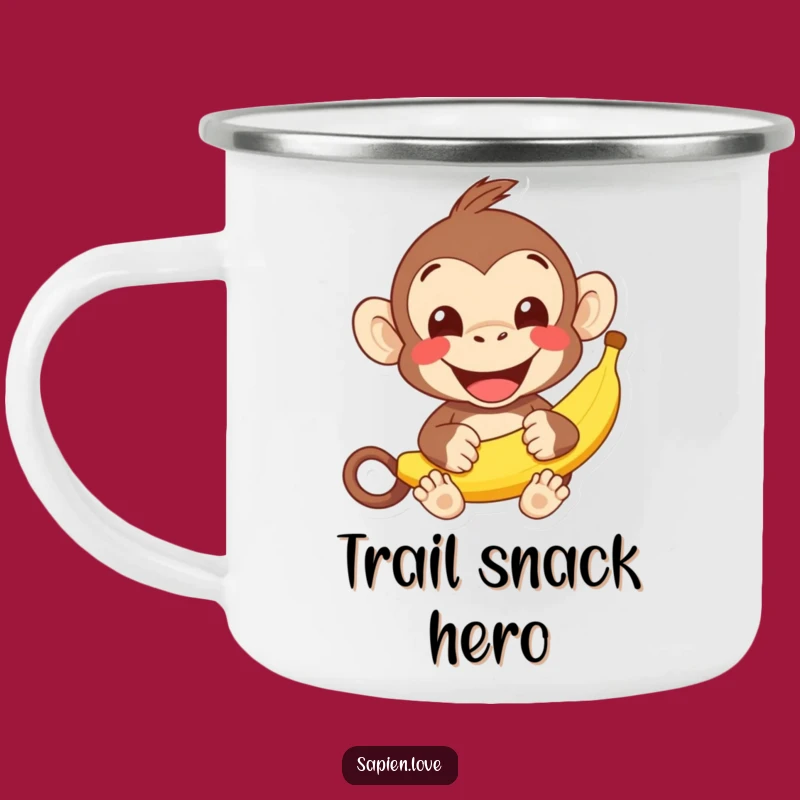 Funny Kawaii Monkey Banana Camping Mug: Happy Trails and Treats
