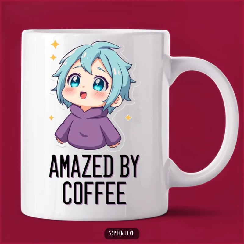 Funny Twinkling Eyes Mug: Amazed Human's Wonder Funny Gift