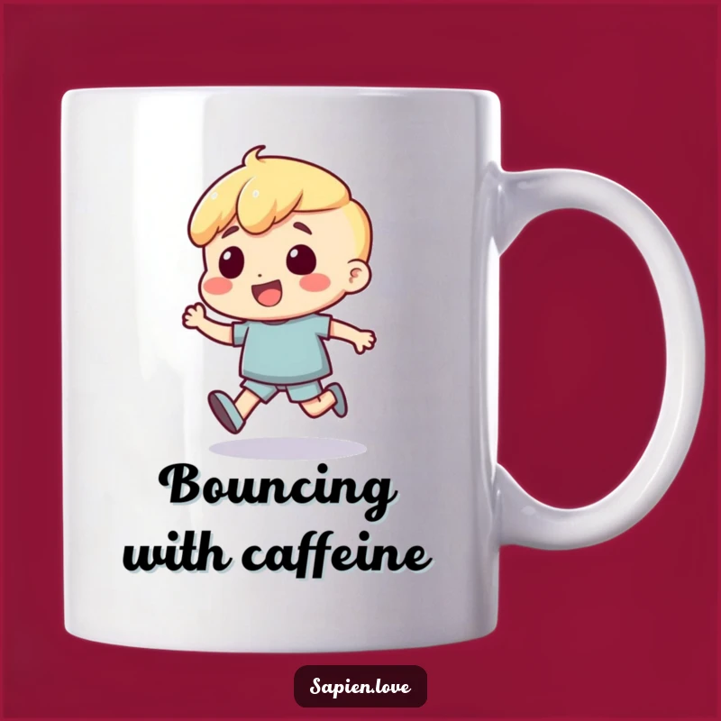 Funny Bouncing Human Mug: Excited Character's Gay Energy Drink Gift