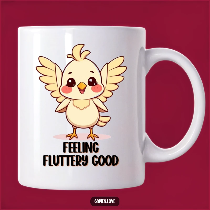 Funny Bird Joy Mug: Flapping Wings Celebration - Cheerful Gift