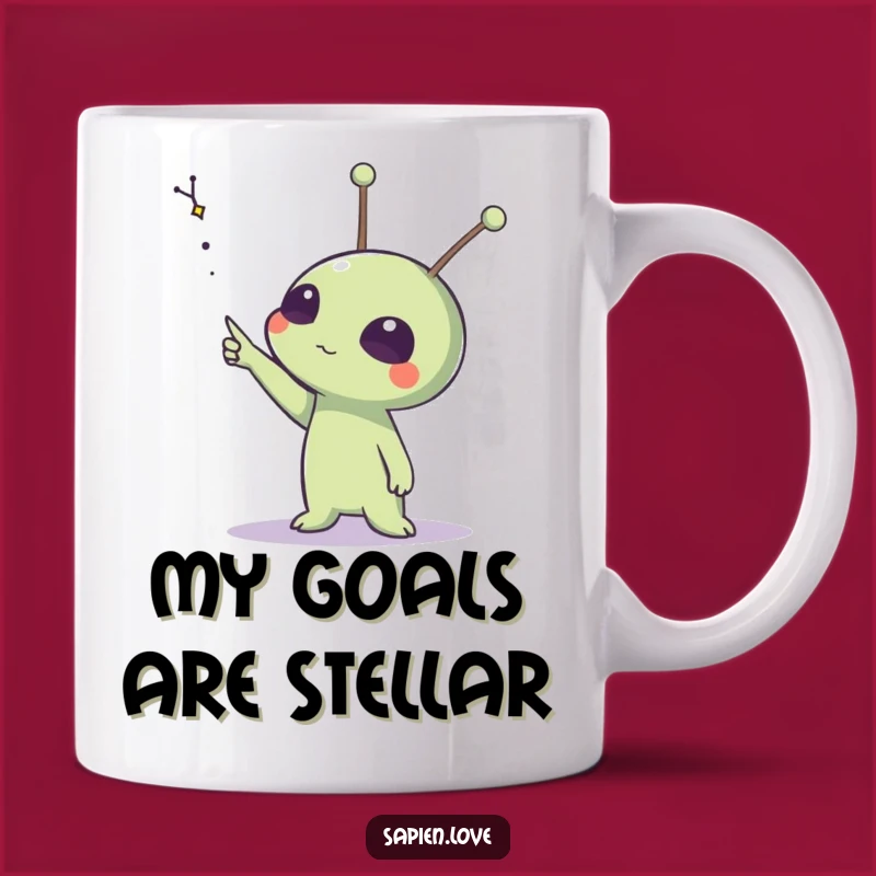Funny Alien Constellation Pointer Mug: Explore the Universe with a Smile