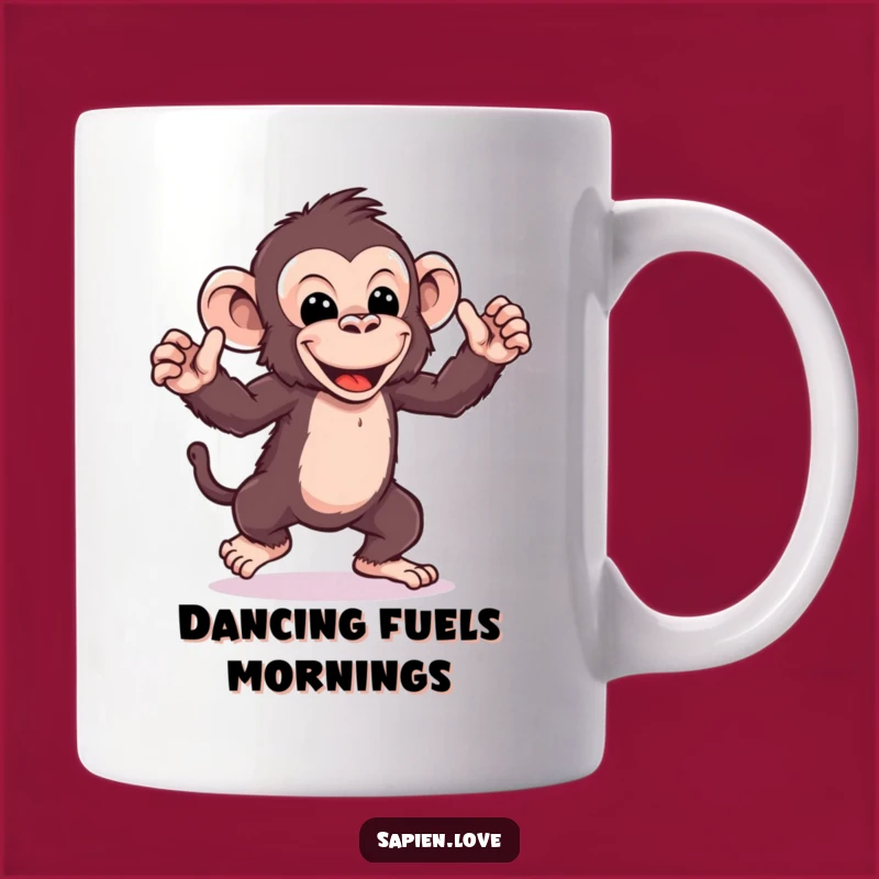 Funny Kawaii Ape Dancing Mug: Groovy Moves for Your Morning