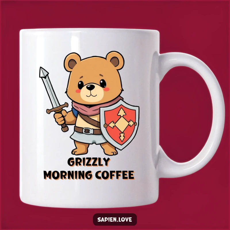 Funny Bear Knight Mug: Brave Warrior Gifts for Courageous & Comedic Moments
