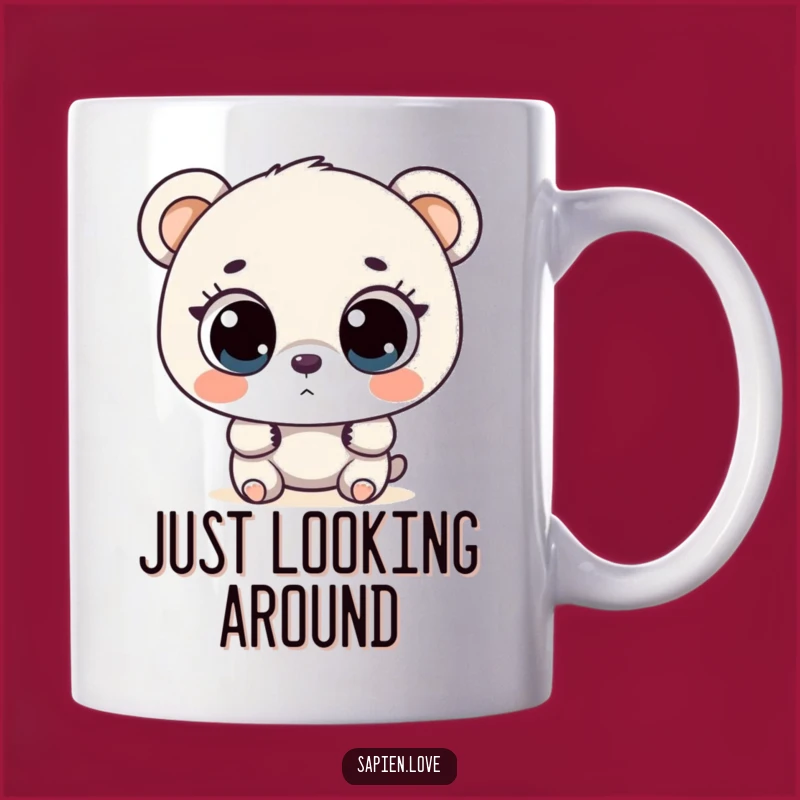 Funny Bear Explorer Mug: Adorable Curiosity for Your Daily Brews