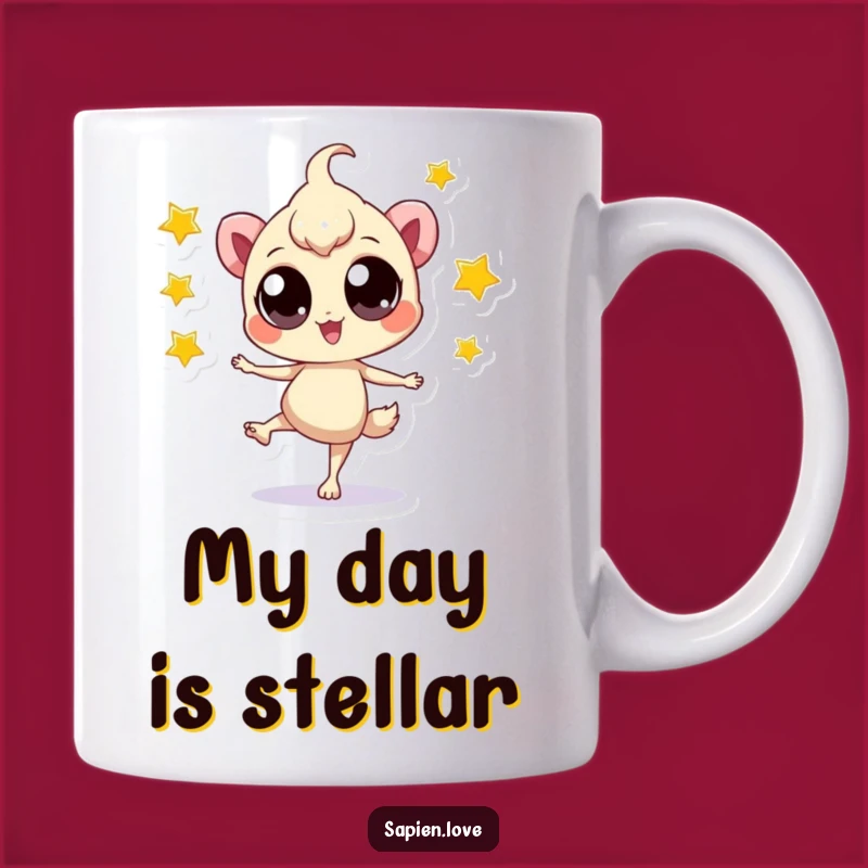 Funny Star Juggler Creature Mug: Playful Big Eyes Perfect Gift