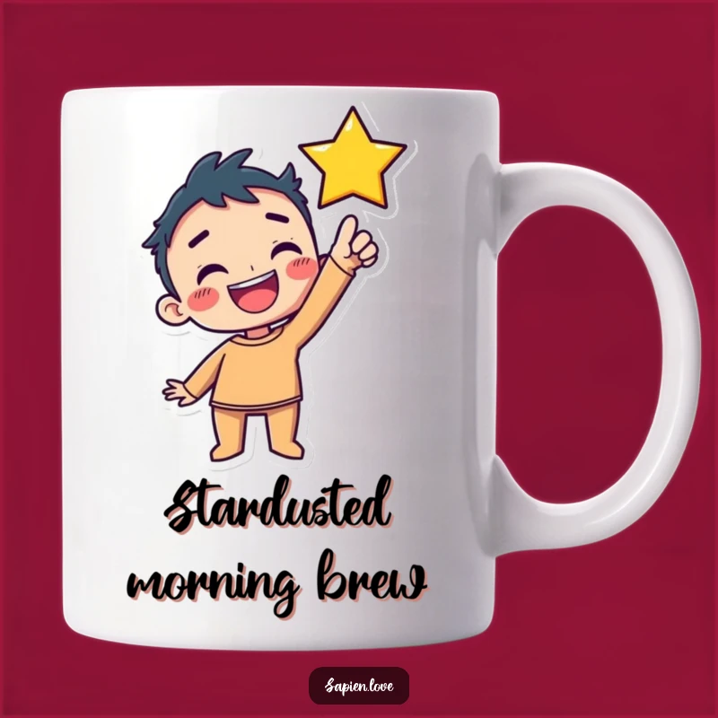 Funny Kawaii Star Reacher Mug: Delighted Human's Funny Wish Granting Gift