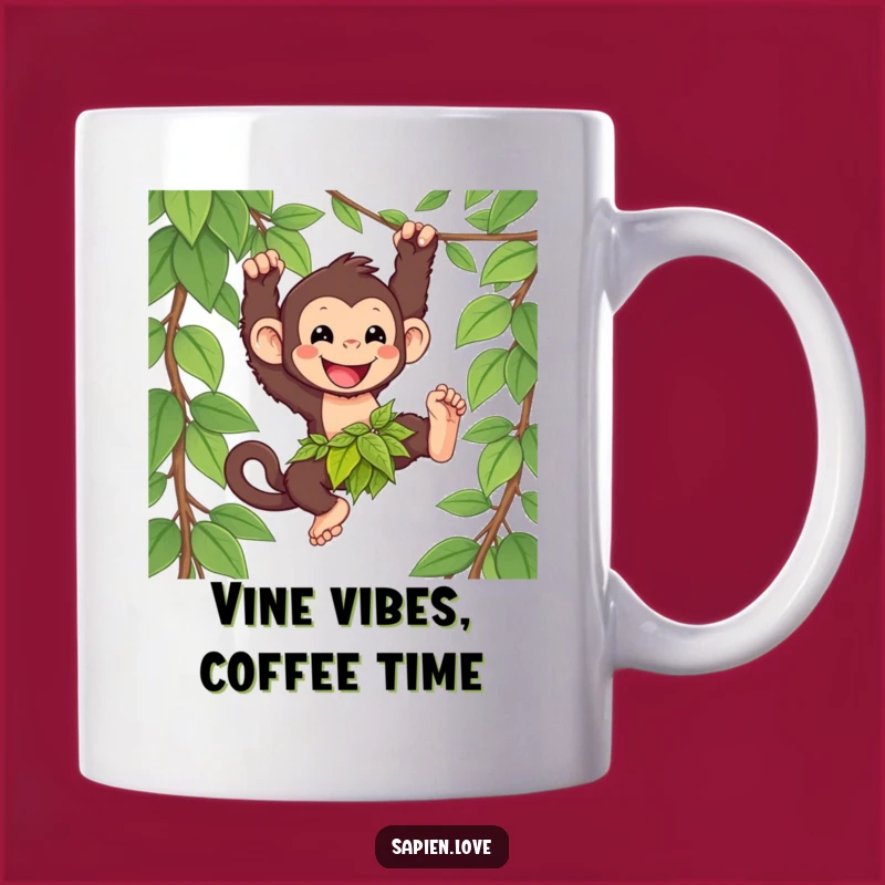 Funny Kawaii Primate Mug: Jungle Vibes and Hilarious Fun