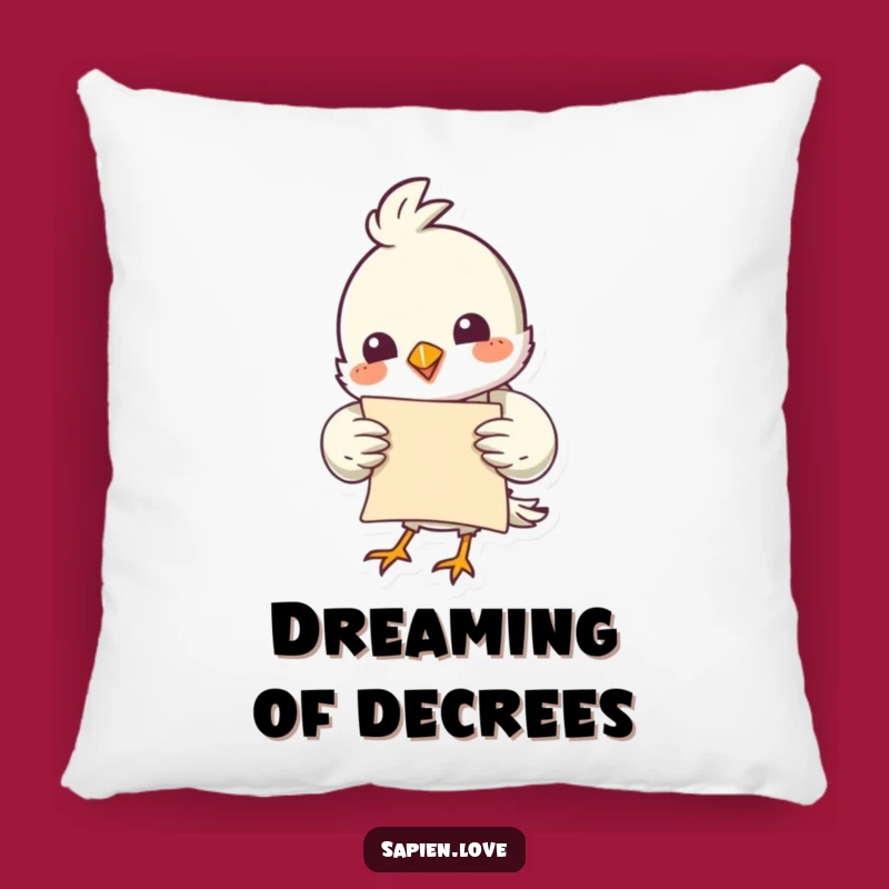 Funny Bird Scroll Pillow: Snuggle Up with Comedic Charm and Comfort