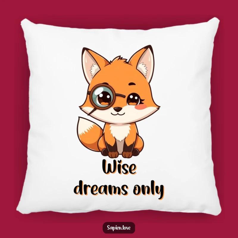Funny Fox Scholar Pillow: Cozy Comfort for Wise & Humorous Relaxation