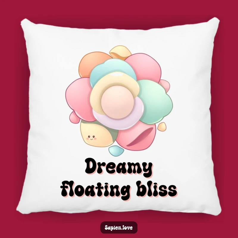 Funny Organic Flow Pillow: Floating Shapes, Cozy Humorous Accent