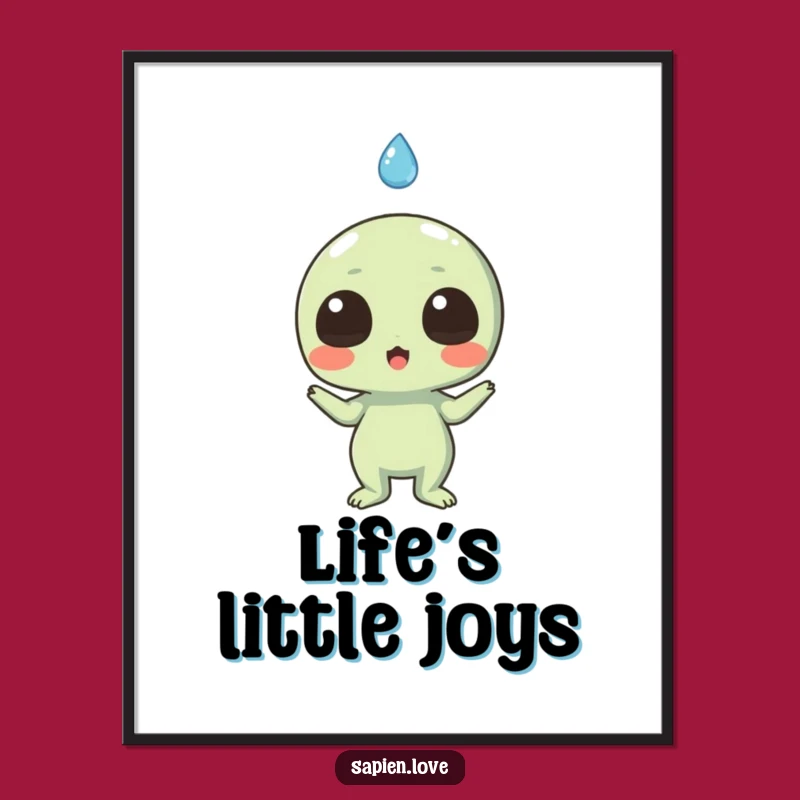 Funny Alien Raindrop Surprise Digital Print: Instant Whimsy for Your Space