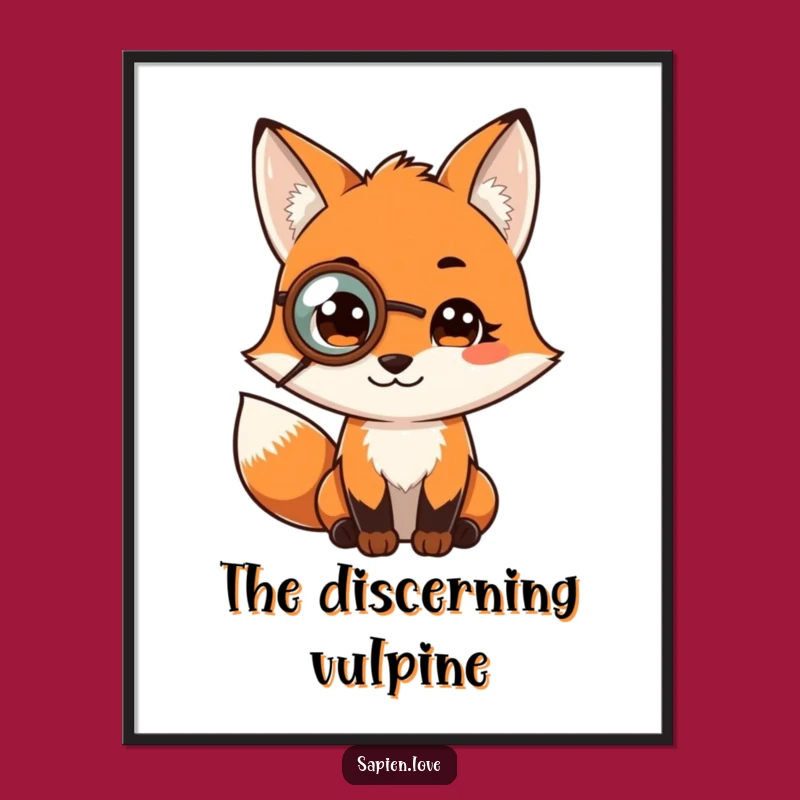 Funny Fox Philosopher Digital Art: Wise Printable Decor for Instant Intellect