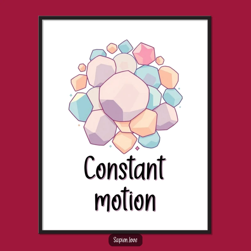 Funny Geometric Bounce Digital Art: Rolling Forms, Humorous Instant Download