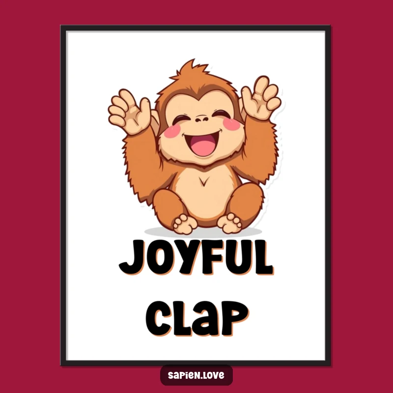 Funny Kawaii Orangutan Digital Art - Joyful Printable for Happy Spaces