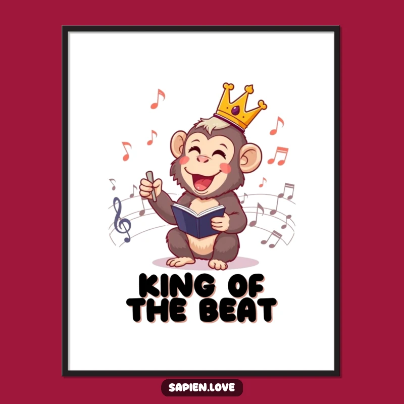 Funny Primate Conductor Digital Art: Cheerful Maestro Perfect Gift
