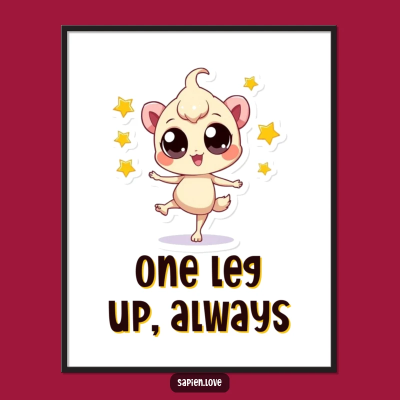 Funny Star Juggler Digital Art: Playful Creature Perfect Gift