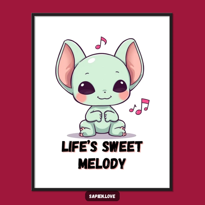 Funny Alien Music Note Digital Print: Instant Harmony for Your Space