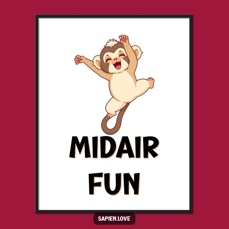 Funny Kawaii Gibbon Digital Art - Hilarious Printable for Playful Decor