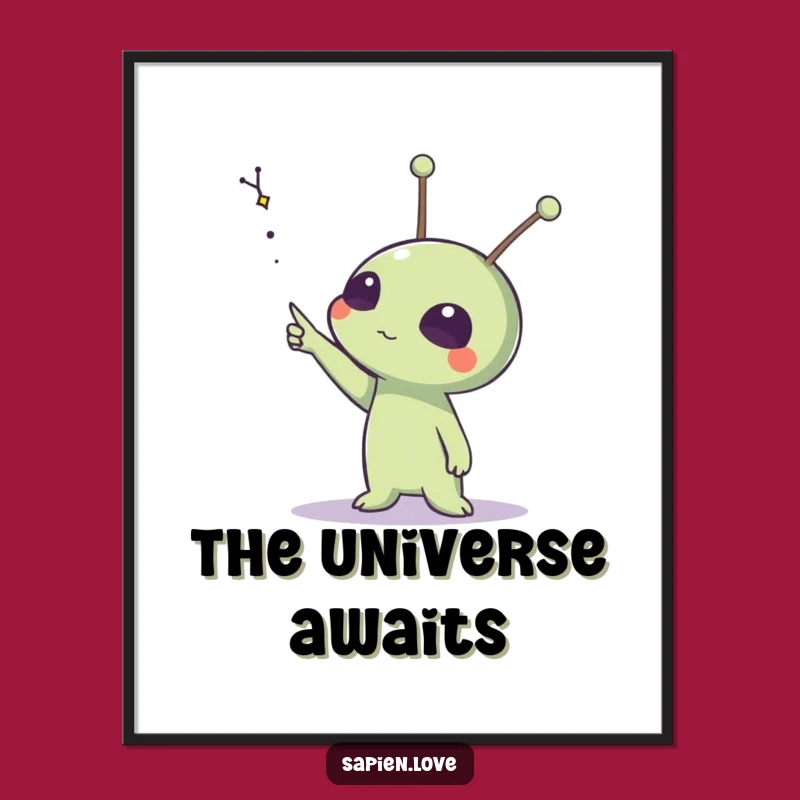 Funny Alien Constellation Digital Print: Instant Cosmic Wonder