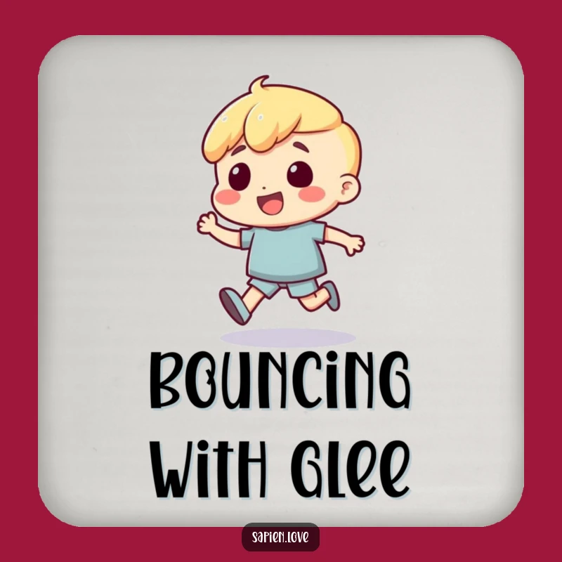 Funny Bouncing Coaster: Protect Surfaces with Excited Humor