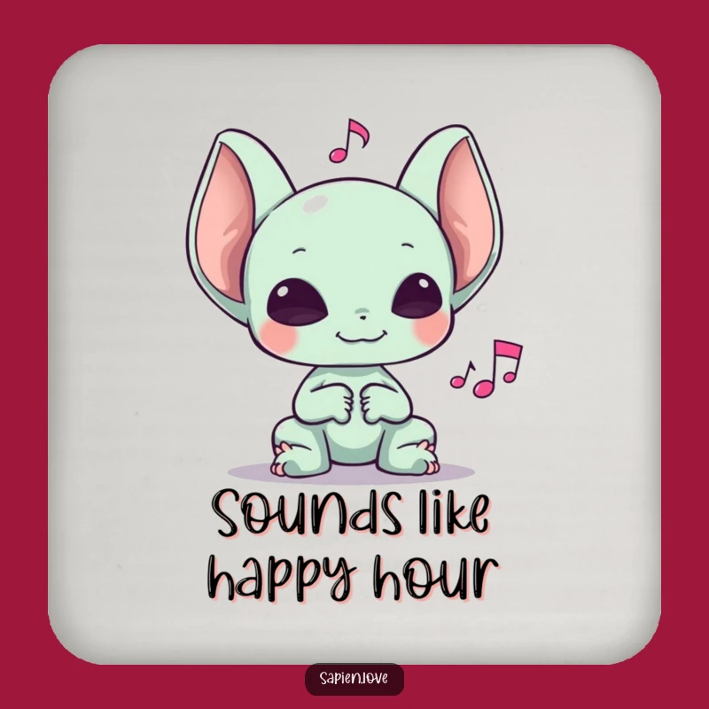 Funny Alien Music Note Coasters: Protect Surfaces with Harmony