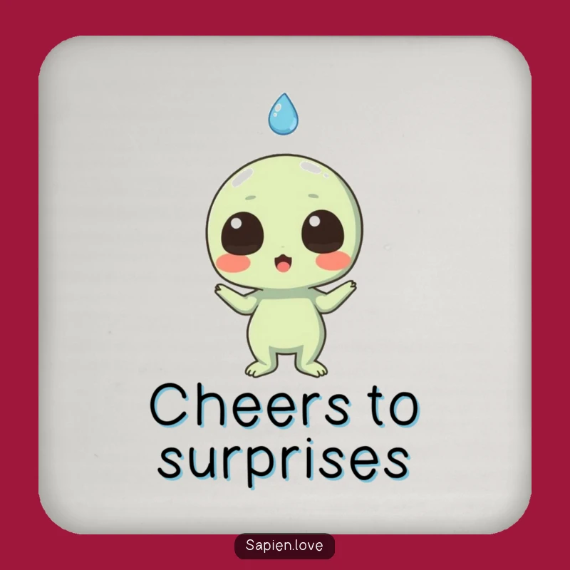 Funny Alien Raindrop Surprise Coasters: Protect Surfaces with Smiles