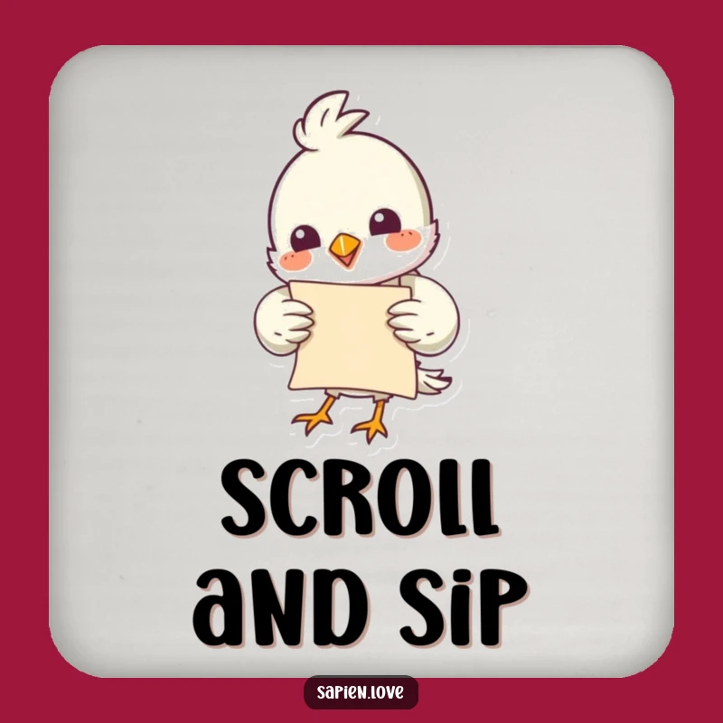 Funny Bird Scroll Coaster Set: Protect Surfaces with Humorous Art