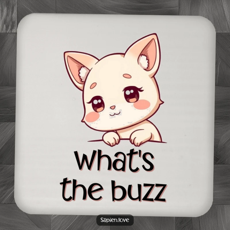 Funny Coasters: A set featuring a character with animal ears playfully peeking from the side, adding charm to drinks.