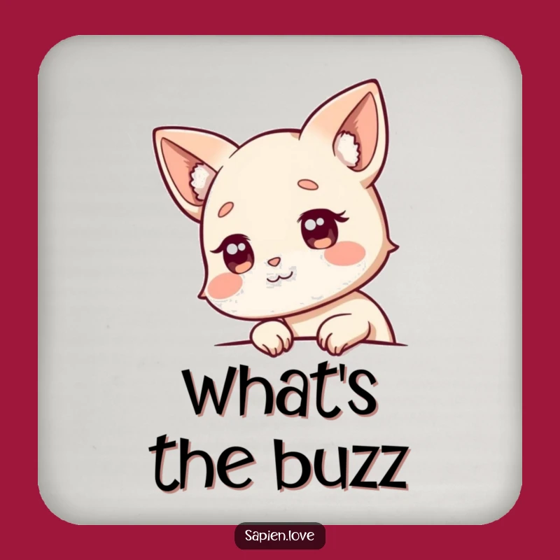 Funny Coaster Set - Curious Animal Ears Character Drink Protector Gift