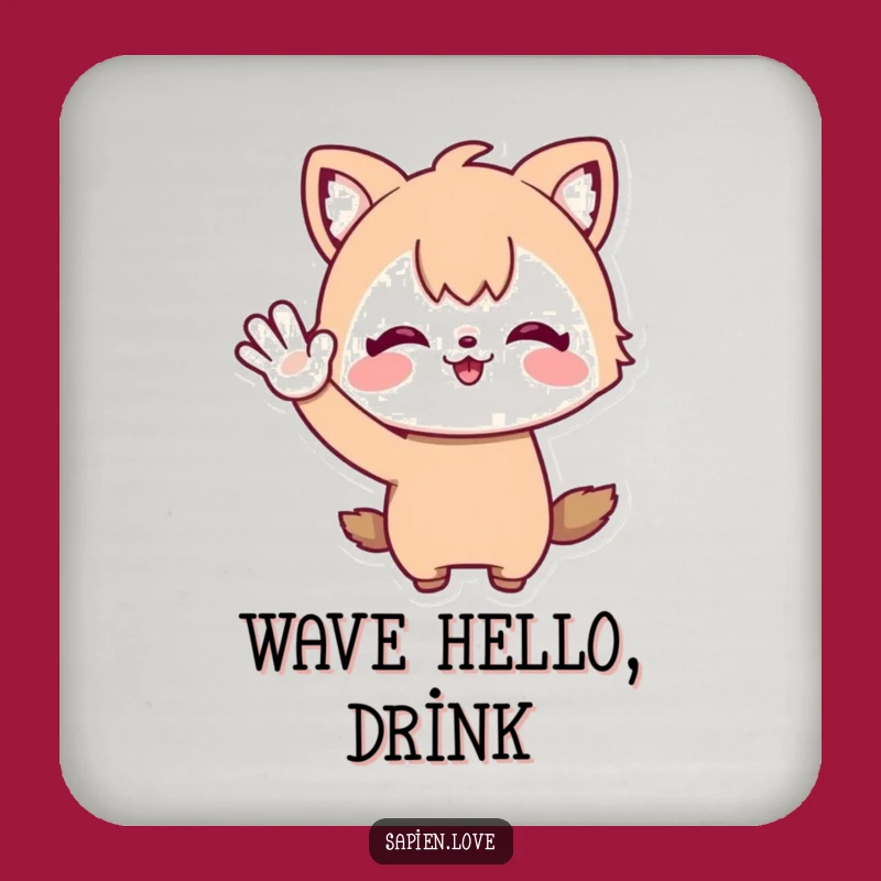 Funny Coaster Set - Waving Whimsical Animal Drink Protector Gift