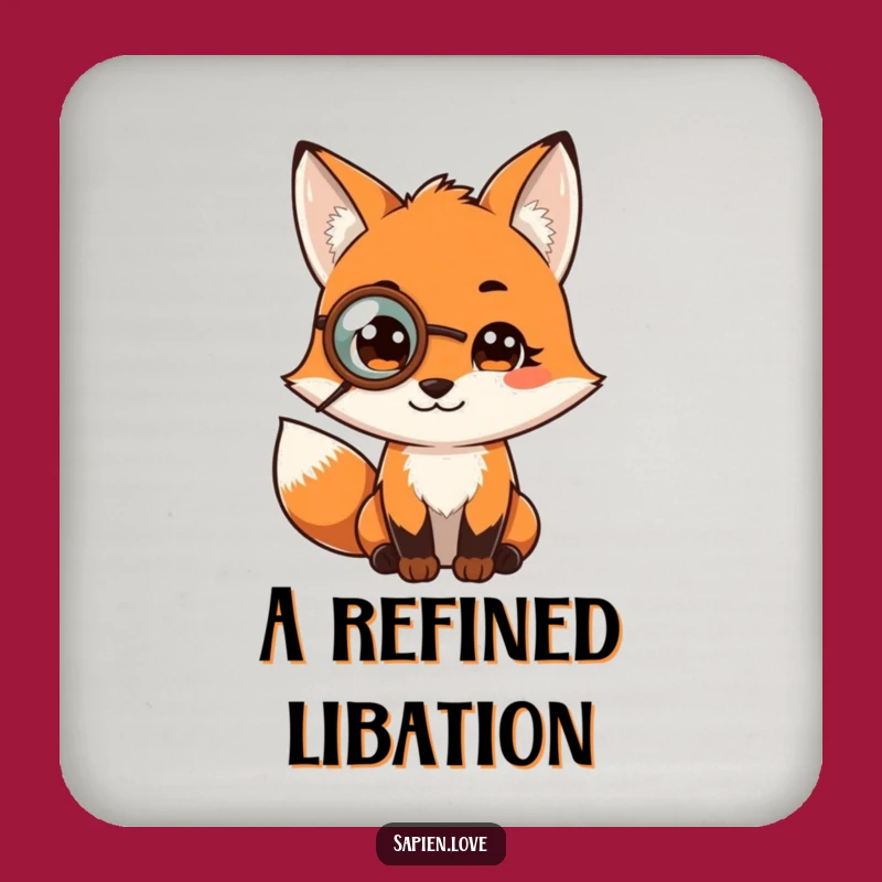 Funny Fox Monocle Coaster Set: Sophisticated Protection for Surfaces