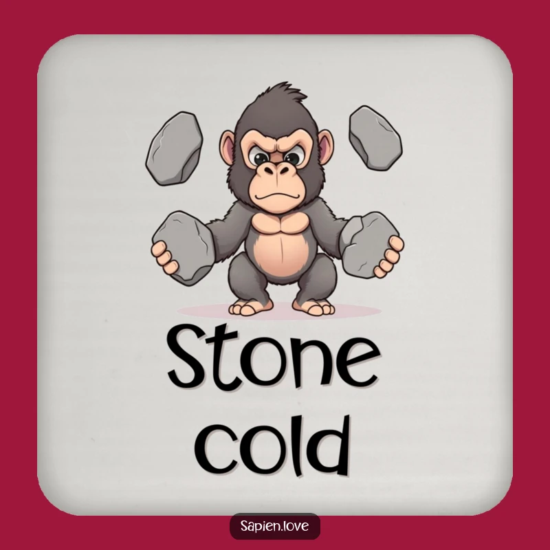 Funny Kawaii Gorilla Drink Coaster - Protect Surfaces with Determined Flair