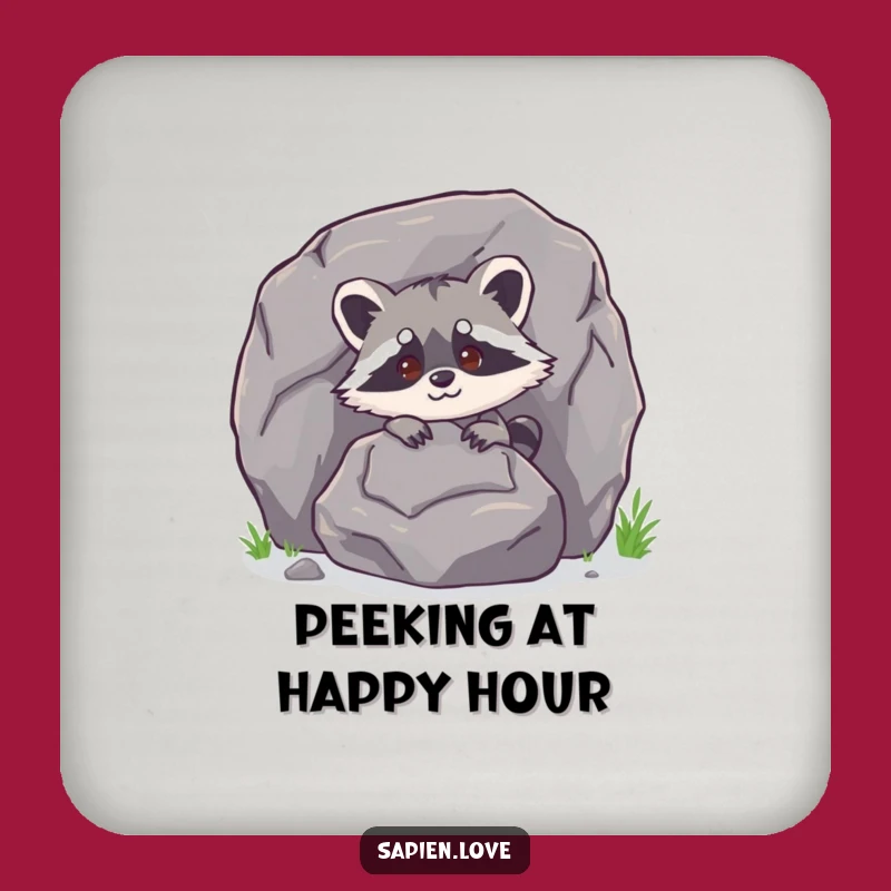 Funny Raccoon Coaster: Protect Your Table - Quirky Drink Gift