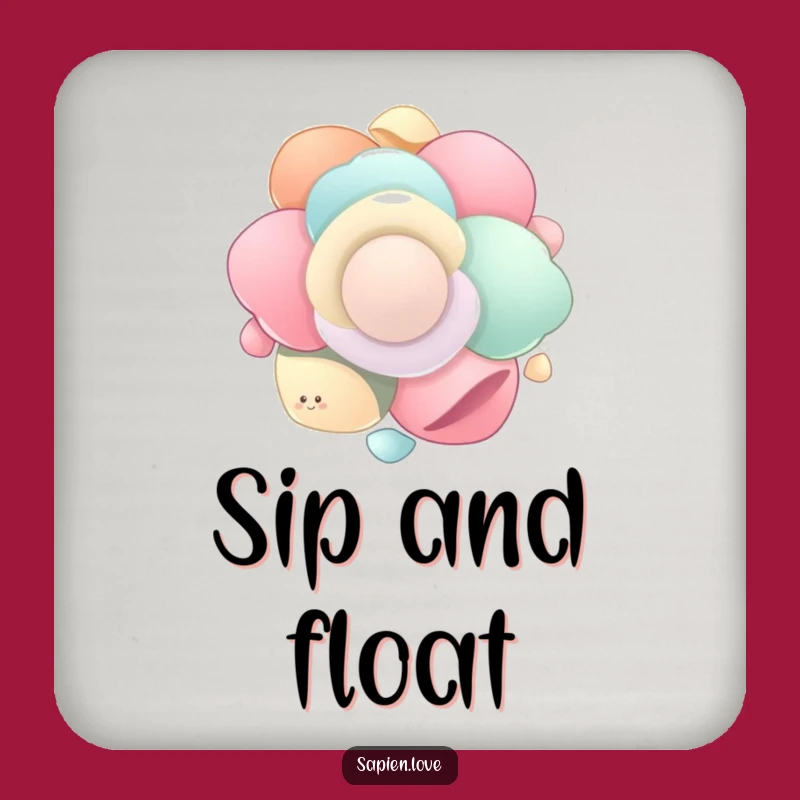 Funny Organic Flow Drink Coaster: Floating Shapes, Humorous Table Protector