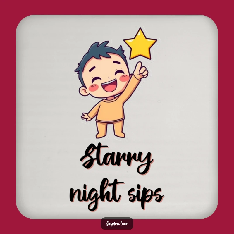 Funny Kawaii Star Coaster: Protect Surfaces with Delightful Humor