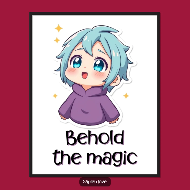 Funny Twinkling Eyes Poster: Amazed Human's Wonder Art Print