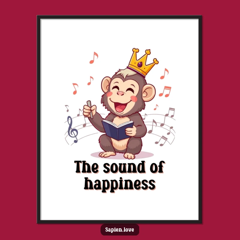 Funny Primate Conductor Poster: Cheerful Maestro Art Perfect Gift