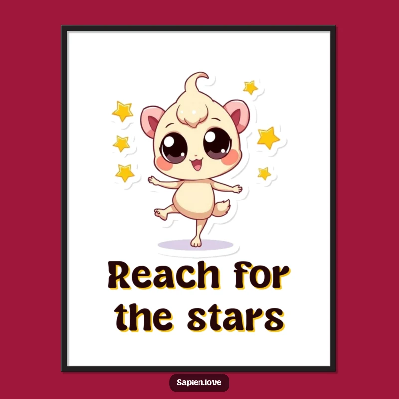 Funny Star Juggler Poster: Playful Creature Art Perfect Gift