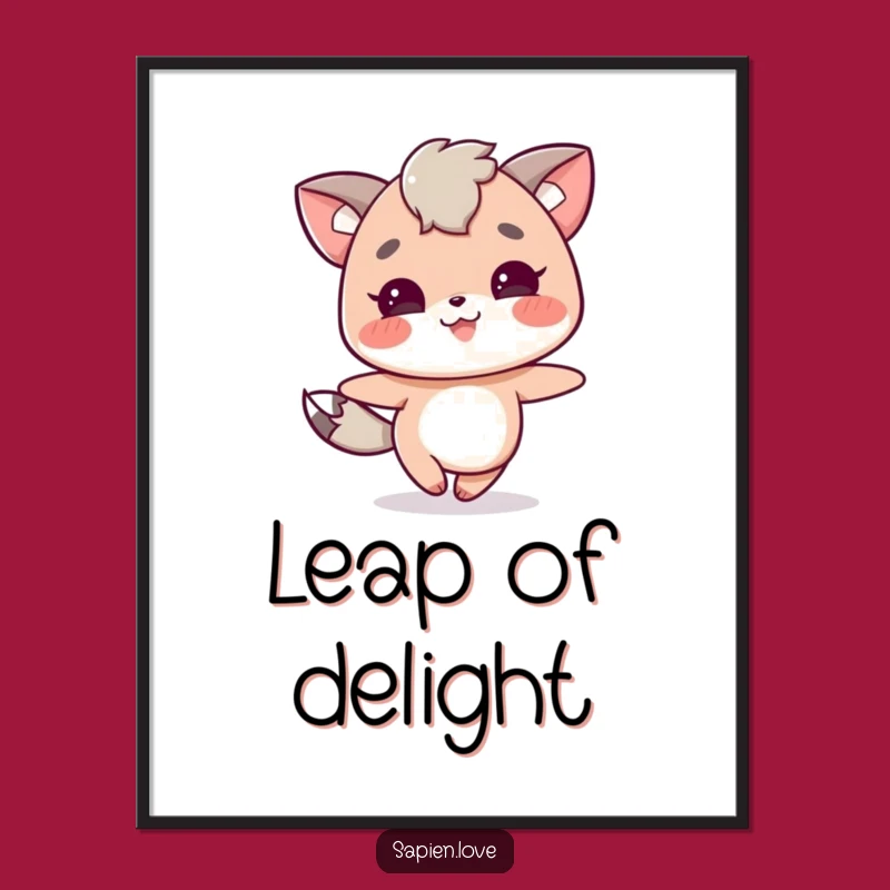 Funny Animal Character Skipping Poster - Art to Brighten Your Space