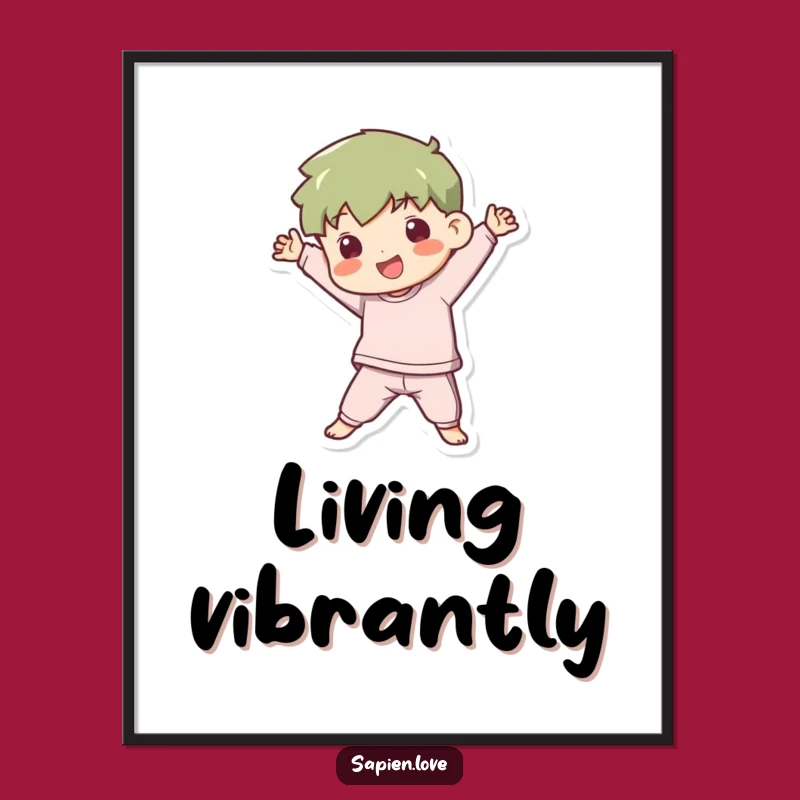 Funny Kawaii Pose Poster: Playful Human's Dynamic Art Print