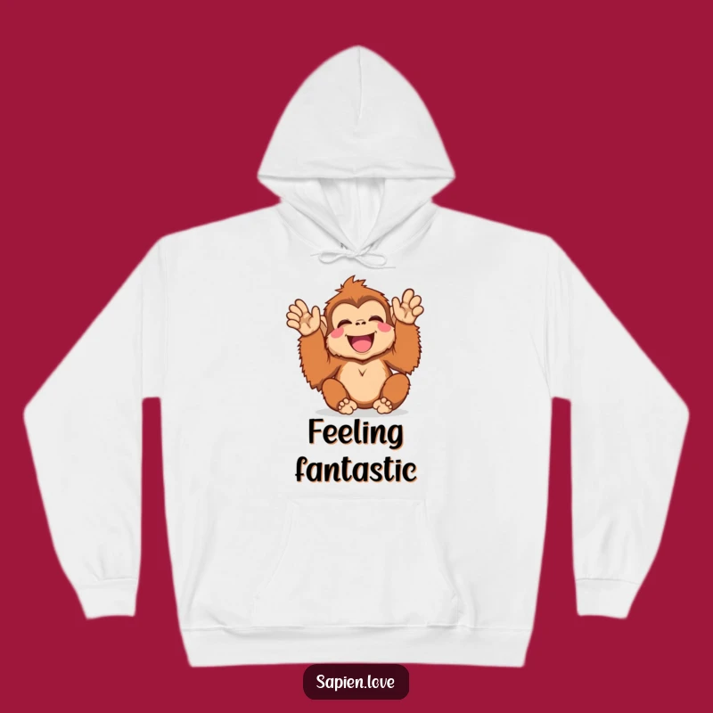 Cozy Funny Kawaii Orangutan Hoodie - Warm & Joyful Gift for All