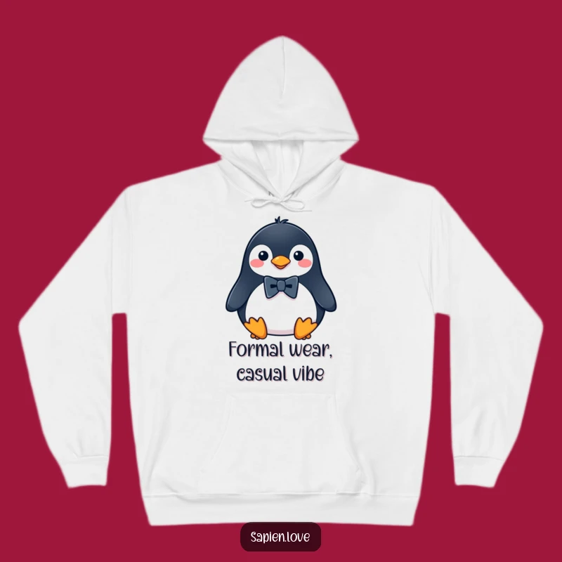 Funny Penguin Bowtie Hoodie, Cozy and Classy Bird Apparel, Excellent Gift