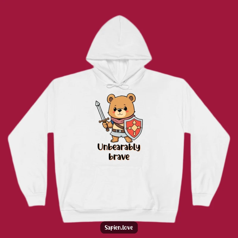 Funny Bear Guardian Hoodie: Cozy Armor for Brave & Humorous Souls