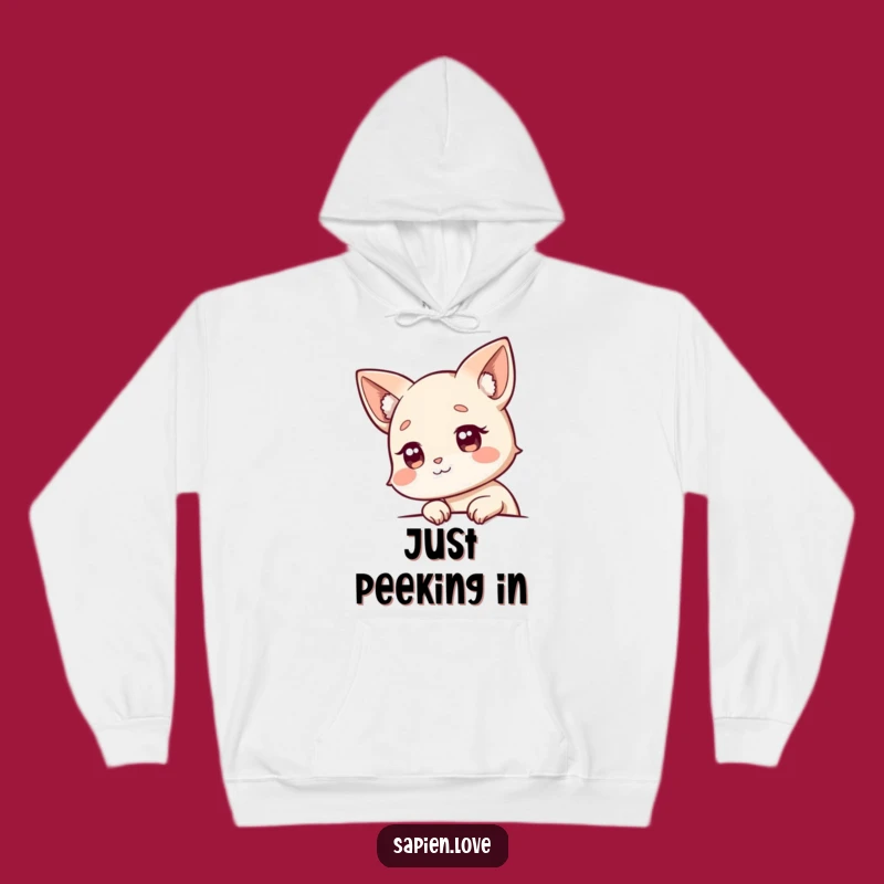 Funny Cozy Hoodie - Curious Animal Character Peeking Out Gift